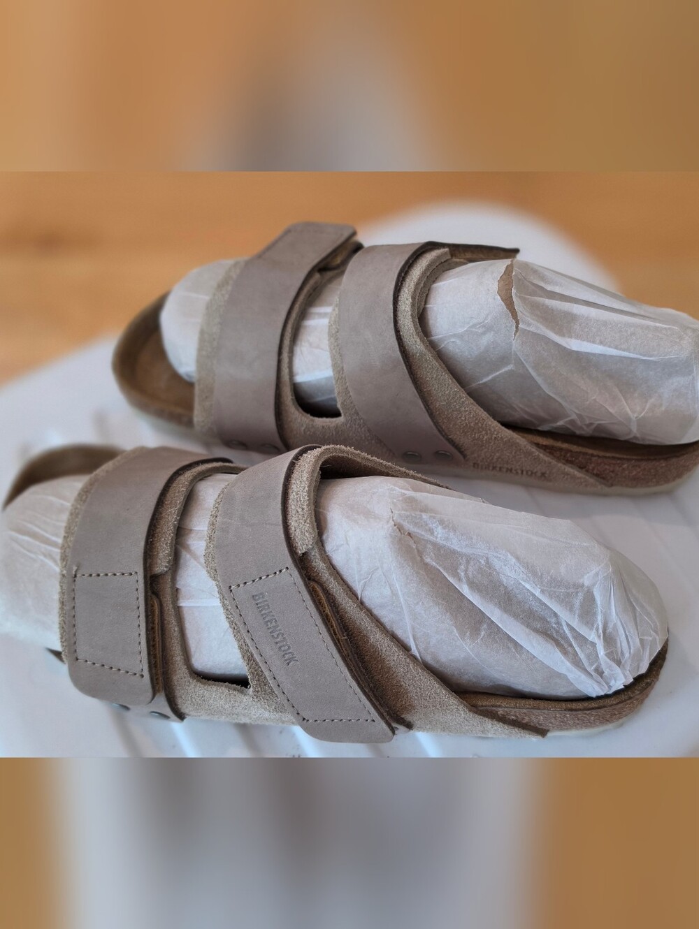 Birkenstock Women's Taupe Suede Double-Strap Sandals